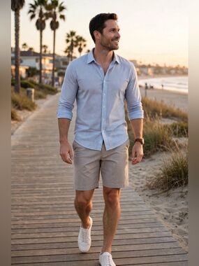 Merona Light Taupe Flat-Front Mens Shorts